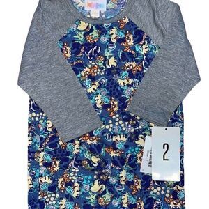 LuLaRoe Size 2 Sloan Kids Top • Baseball Tee Style • Disney’s Minnie Mouse BNWT